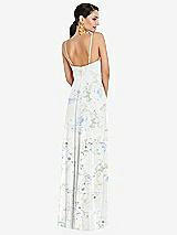 Rear View Thumbnail - Bleu Garden Adjustable Strap Wrap Bodice Maxi Dress with Front Slit 