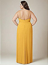 Alt View 3 Thumbnail - NYC Yellow Adjustable Strap Wrap Bodice Maxi Dress with Front Slit 