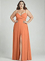 Alt View 1 Thumbnail - Sweet Melon Adjustable Strap Wrap Bodice Maxi Dress with Front Slit 