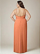 Alt View 3 Thumbnail - Sweet Melon Adjustable Strap Wrap Bodice Maxi Dress with Front Slit 