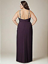 Alt View 3 Thumbnail - Aubergine Adjustable Strap Wrap Bodice Maxi Dress with Front Slit 