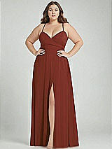 Alt View 1 Thumbnail - Auburn Moon Adjustable Strap Wrap Bodice Maxi Dress with Front Slit 