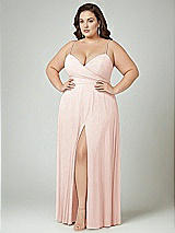 Alt View 2 Thumbnail - Blush Adjustable Strap Wrap Bodice Maxi Dress with Front Slit 