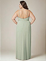 Alt View 3 Thumbnail - Celadon Adjustable Strap Wrap Bodice Maxi Dress with Front Slit 