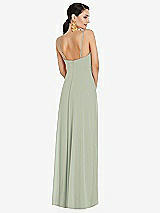 Rear View Thumbnail - Celadon Adjustable Strap Wrap Bodice Maxi Dress with Front Slit 