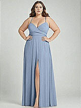 Alt View 1 Thumbnail - Cloudy Adjustable Strap Wrap Bodice Maxi Dress with Front Slit 