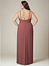 Alt View 3 Thumbnail - English Rose Adjustable Strap Wrap Bodice Maxi Dress with Front Slit 