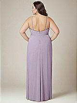 Alt View 3 Thumbnail - Lilac Haze Adjustable Strap Wrap Bodice Maxi Dress with Front Slit 