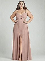 Alt View 1 Thumbnail - Neu Nude Adjustable Strap Wrap Bodice Maxi Dress with Front Slit 