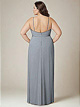 Alt View 3 Thumbnail - Platinum Adjustable Strap Wrap Bodice Maxi Dress with Front Slit 