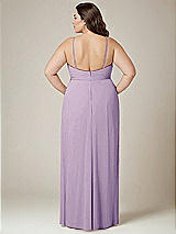 Alt View 3 Thumbnail - Pale Purple Adjustable Strap Wrap Bodice Maxi Dress with Front Slit 