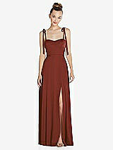 Front View Thumbnail - Auburn Moon Tie Shoulder A-Line Maxi Dress