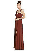 Side View Thumbnail - Auburn Moon Tie Shoulder A-Line Maxi Dress