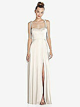 Front View Thumbnail - Ivory Tie Shoulder A-Line Maxi Dress