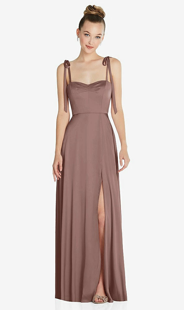 Front View - Sienna Tie Shoulder A-Line Maxi Dress