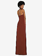 Alt View 6 Thumbnail - Auburn Moon Draped Satin Grecian Column Gown with Convertible Straps