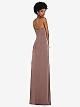 Alt View 6 Thumbnail - Sienna Draped Satin Grecian Column Gown with Convertible Straps