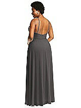 Alt View 3 Thumbnail - Caviar Gray Diamond Halter Maxi Dress with Adjustable Straps