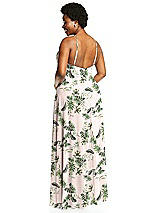 Alt View 3 Thumbnail - Palm Beach Print Diamond Halter Maxi Dress with Adjustable Straps