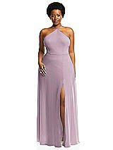 Alt View 1 Thumbnail - Suede Rose Diamond Halter Maxi Dress with Adjustable Straps