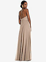 Rear View Thumbnail - Topaz Diamond Halter Maxi Dress with Adjustable Straps