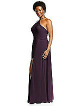 Alt View 2 Thumbnail - Aubergine Diamond Halter Maxi Dress with Adjustable Straps