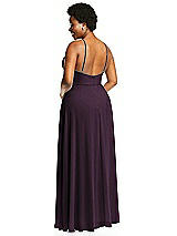 Alt View 3 Thumbnail - Aubergine Diamond Halter Maxi Dress with Adjustable Straps