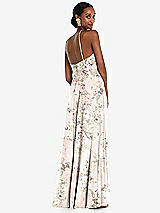 Rear View Thumbnail - Blush Garden Diamond Halter Maxi Dress with Adjustable Straps