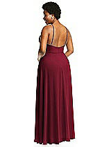 Alt View 3 Thumbnail - Burgundy Diamond Halter Maxi Dress with Adjustable Straps