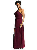 Alt View 2 Thumbnail - Cabernet Diamond Halter Maxi Dress with Adjustable Straps