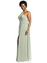 Alt View 2 Thumbnail - Celadon Diamond Halter Maxi Dress with Adjustable Straps