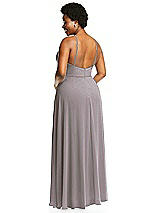 Alt View 3 Thumbnail - Cashmere Gray Diamond Halter Maxi Dress with Adjustable Straps