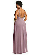 Alt View 3 Thumbnail - Dusty Rose Diamond Halter Maxi Dress with Adjustable Straps