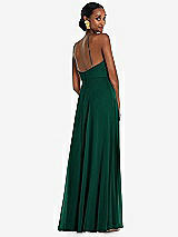 Rear View Thumbnail - Hunter Green Diamond Halter Maxi Dress with Adjustable Straps