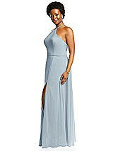 Alt View 2 Thumbnail - Mist Diamond Halter Maxi Dress with Adjustable Straps