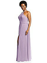 Alt View 2 Thumbnail - Pale Purple Diamond Halter Maxi Dress with Adjustable Straps