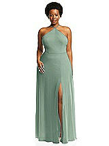 Alt View 1 Thumbnail - Seagrass Diamond Halter Maxi Dress with Adjustable Straps