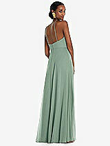 Rear View Thumbnail - Seagrass Diamond Halter Maxi Dress with Adjustable Straps