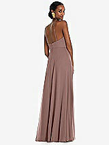 Rear View Thumbnail - Sienna Diamond Halter Maxi Dress with Adjustable Straps