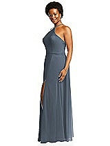 Alt View 2 Thumbnail - Silverstone Diamond Halter Maxi Dress with Adjustable Straps