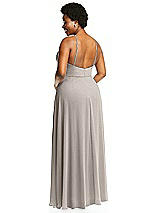 Alt View 3 Thumbnail - Taupe Diamond Halter Maxi Dress with Adjustable Straps