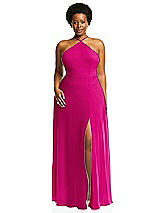 Alt View 1 Thumbnail - Think Pink Diamond Halter Maxi Dress with Adjustable Straps