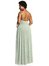 Alt View 3 Thumbnail - Vintage Primrose Sage Diamond Halter Maxi Dress with Adjustable Straps