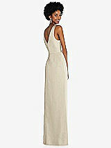 Alt View 3 Thumbnail - Champagne Faux Wrap Whisper Satin Maxi Dress with Draped Tulip Skirt