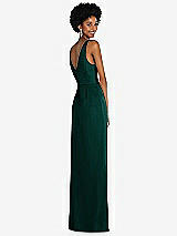 Alt View 3 Thumbnail - Evergreen Faux Wrap Whisper Satin Maxi Dress with Draped Tulip Skirt