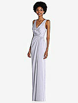 Alt View 2 Thumbnail - Silver Dove Faux Wrap Whisper Satin Maxi Dress with Draped Tulip Skirt