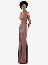 Side View Thumbnail - Sienna High Neck Backless Maxi Dress with Slim Belt