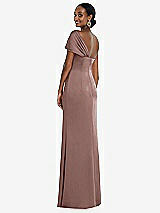 Rear View Thumbnail - Sienna Twist Cuff One-Shoulder Princess Line Trumpet Gown