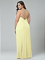 Alt View 2 Thumbnail - Butter Yellow Faux Wrap Criss Cross Back Maxi Dress with Adjustable Straps