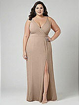 Alt View 1 Thumbnail - Topaz Faux Wrap Criss Cross Back Maxi Dress with Adjustable Straps